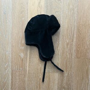 Women's Black Winter Hat with Ear Flaps